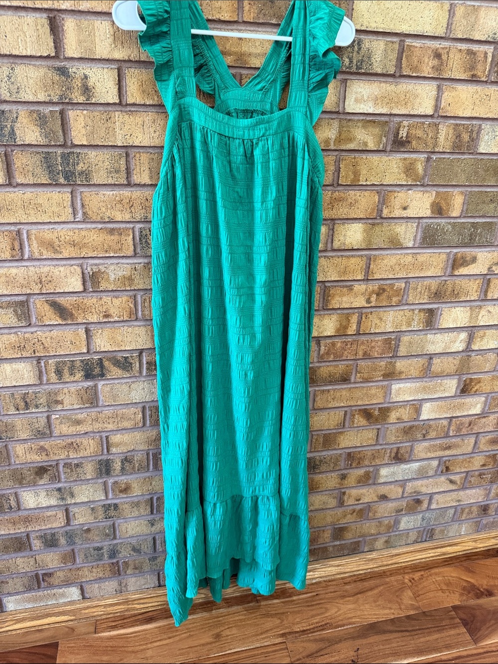 SHEIN Emerald Green Ruffled Strap Maxi Skirt